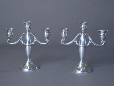 Pair of sterling silver candlesticks