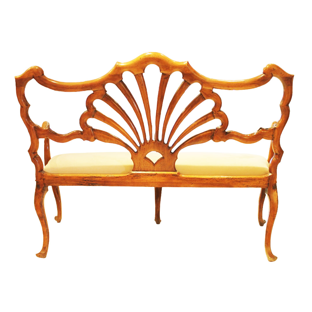 18th-century colonial Chippendale chairs back of setee