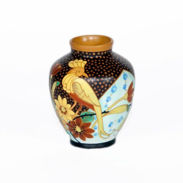 Boch Freres vase with bird design