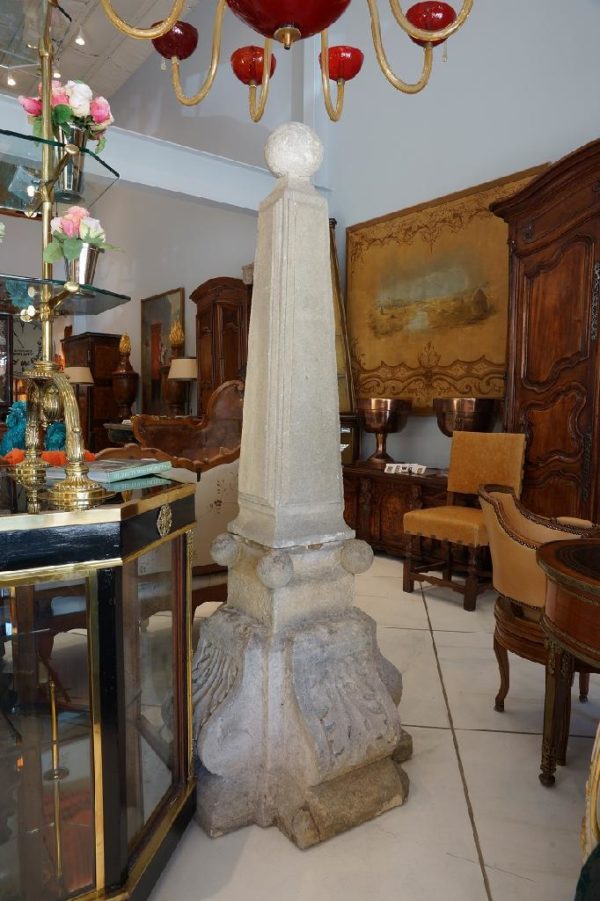 PAIR OF STONE OBELISKS