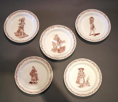 Portugese ceramic plates with regional figures