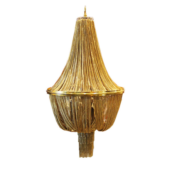 brass chain link chandelier