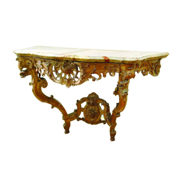 Continental Rococo Oak Console Table