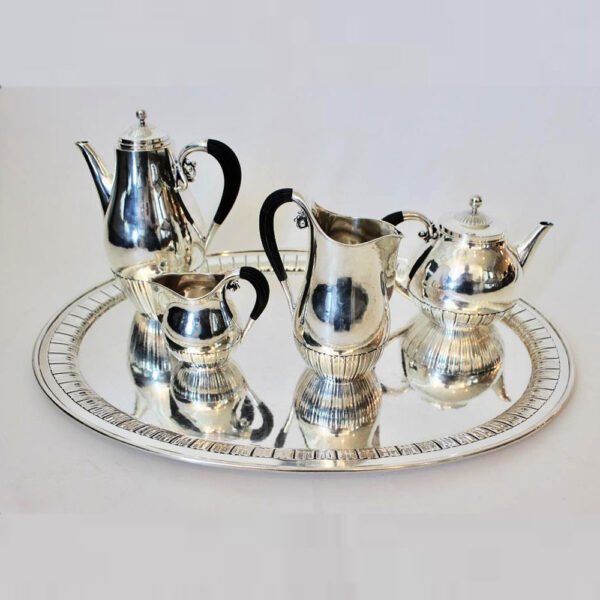 Danish Silver Tea Set with Tray - 5pc. Set