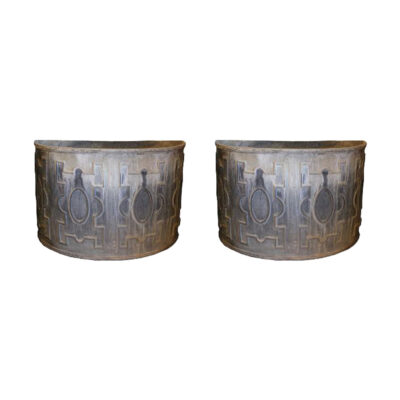 George III Style Lead Demilune Cisterns - Set of 2