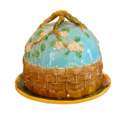 A George Jones majolica cheese dish and cover. Fourth quarter 19th century.