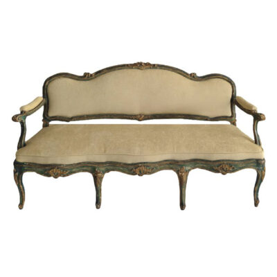 Italian Settee - Painted & Parcel-Gilt, 18th Century