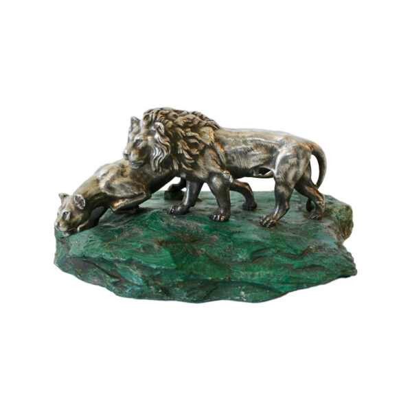 Italian Silver Sculpture of Lions