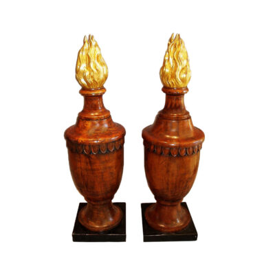 Neoclassical style parcel-gilt wood finials