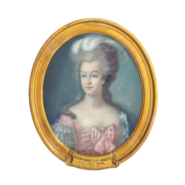 'Marie Antoinette' Pastel on Canvas Portrait, Signed Genevieve Navarre circa 1780
