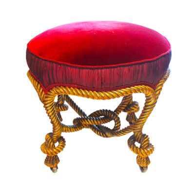 Napoleon III style gilt-wood rope stool