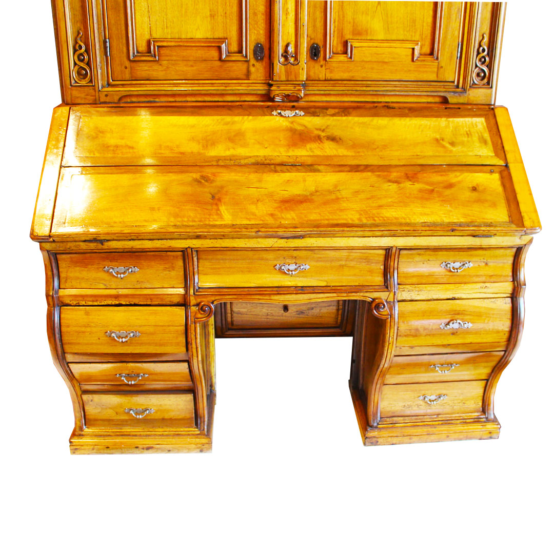 Oversized French Walnut Bureau front view lower portion
