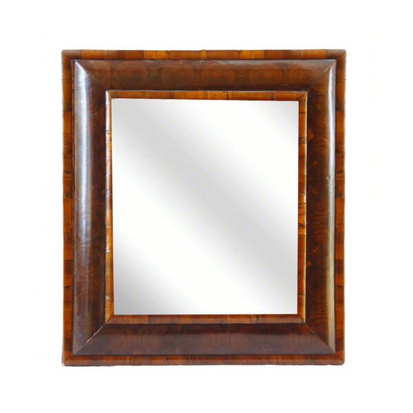 Studio Shot of Oyster-veneered framed wall mirror