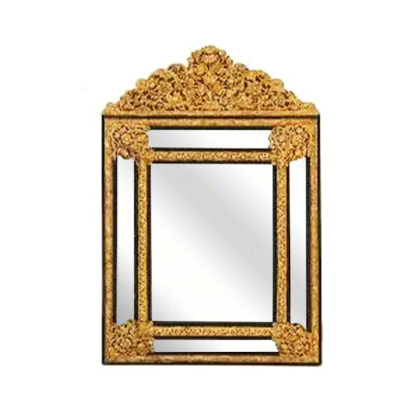 Studio shot of a Pine ebonized wood mirror