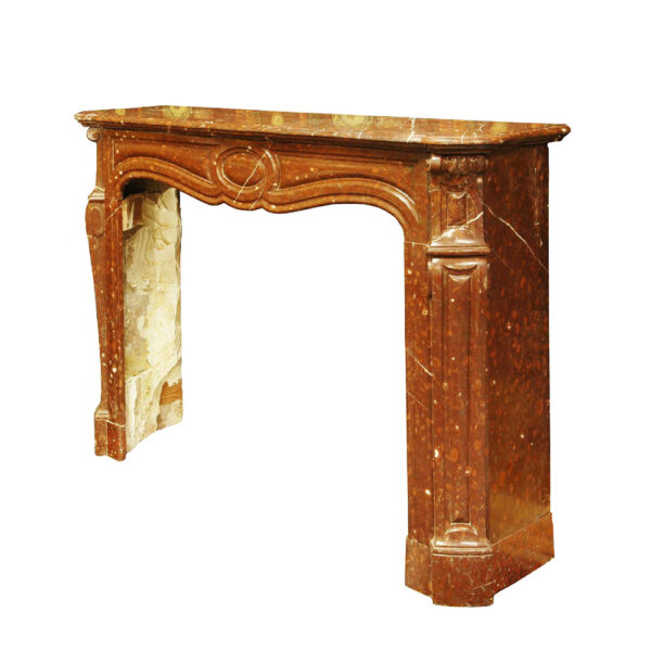 Pompadour red Marble Fireplace Mantle
