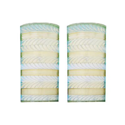 Barovier Ribbed & Fluted Glass Sconces, Circa 1960 - Set of 2