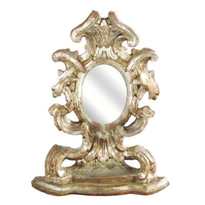 Studio Shot of a silvered decorative mirror