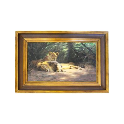 The Lions Den, Oil on canvas - Wilhelm Kuhnert