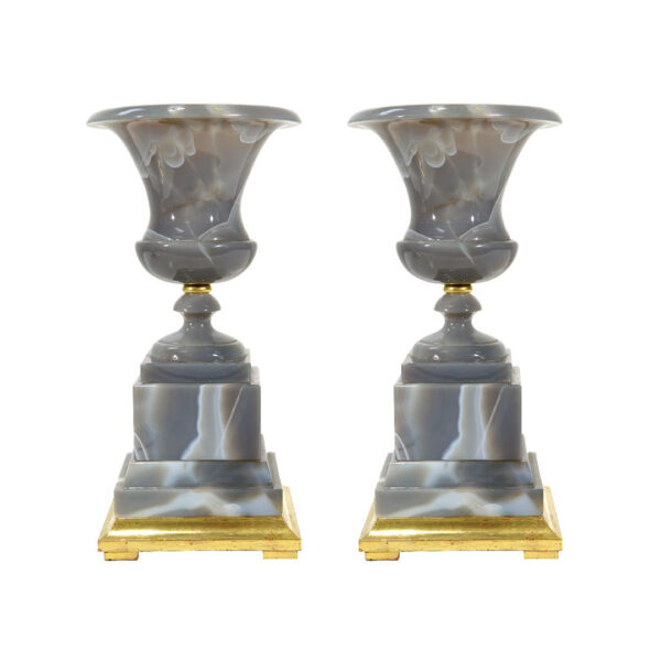 Agate & Parcel-Gilt Vases, Modern