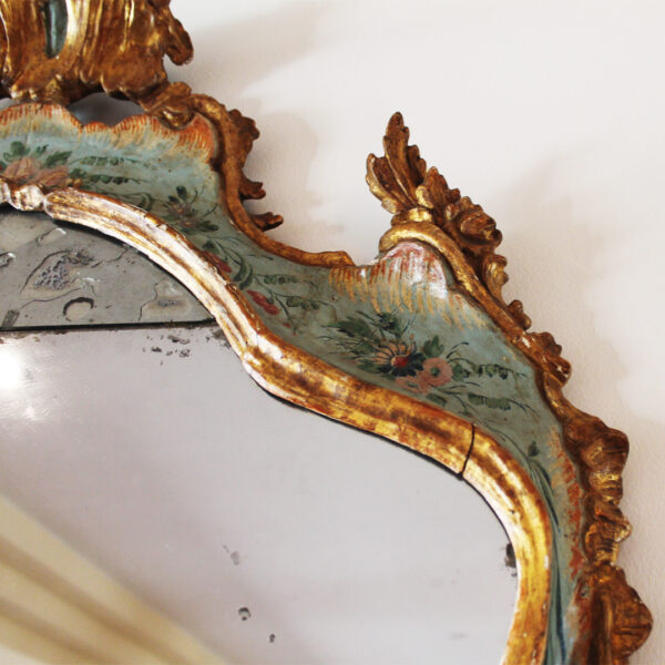 18th Century Venetian Polychrome-Painted Mirror - Image 2