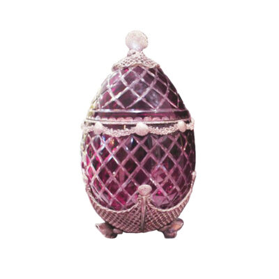 bevel cut glass egg