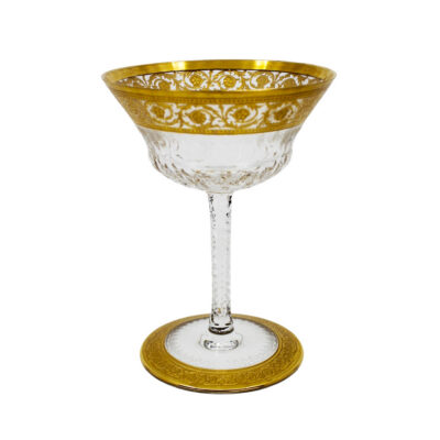 Set of Six Saint Louis Gold Gilt Thistle Champagne Coupe / Dessert Wine Glasses