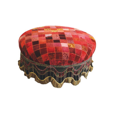 Patchwork Velvet-Upholstered Ottoman from the Getty Collection