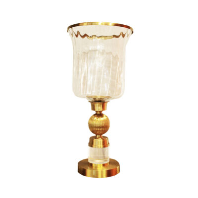 hurricane lamp with fluted ball base