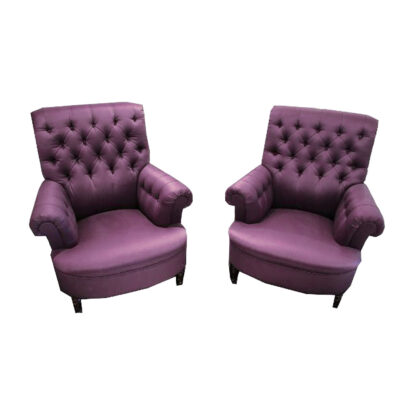 Tufted Lavendar Armchairs
