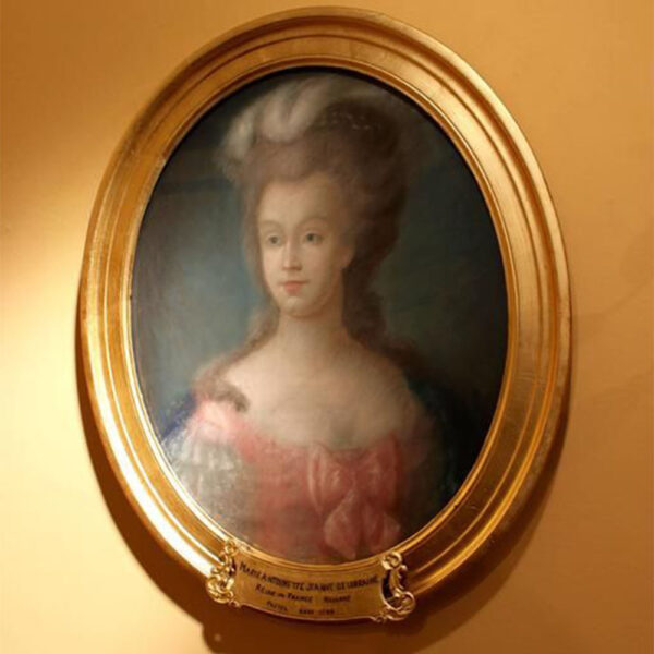 Marie Antoinette pastel backed by canvas with original frame circa 1780
