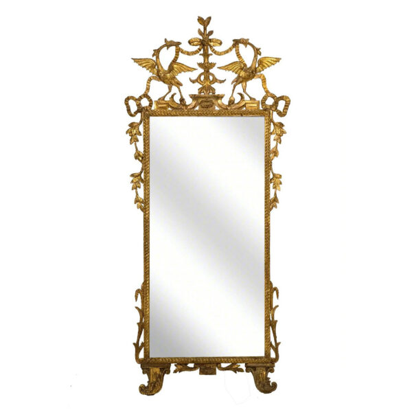Studio Shot of Italian neoclassical Giltwood mirror