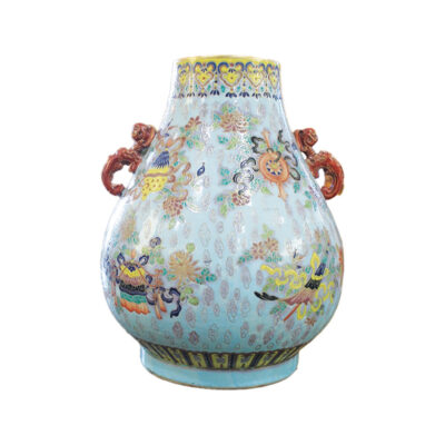 Chinese Famille Rose Pear-Shaped Vases - Set of 2