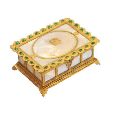 "Palais-Royal" Mother of Pearl, Ormolu, and Paste Inset Necessaire de Toilette.