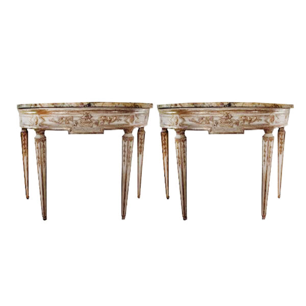 Italian Neoclassical Demilune Console Table